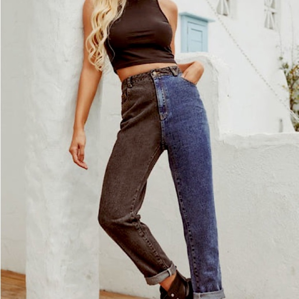 Half-and-half Design Jeans